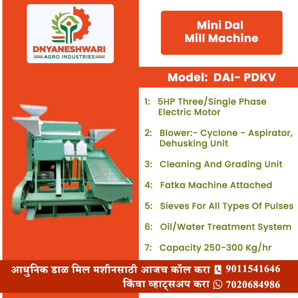 MINI DAL MILL MACHINE-Dnyaneshwari Agro Industries